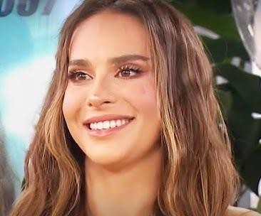 Zbliżenie na twarz Blanki Stajkow podczas emocjonalnego występu, z widocznym potem i determinacją na jej twarzy.