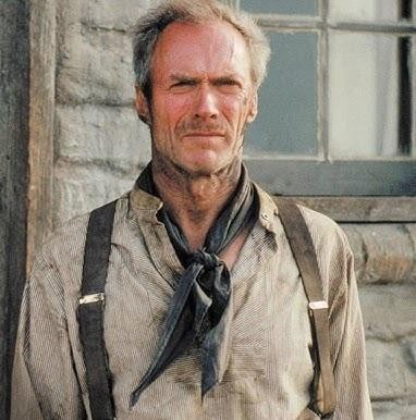 Clint Eastwood w dynamicznej scenie filmowej, ukazujący jego ikoniczną postać i atmosferę kina akcji.